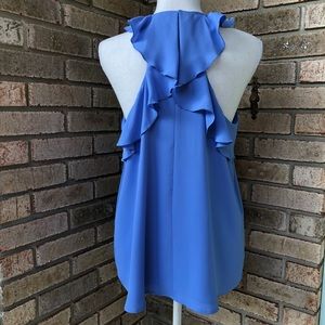 LOFT ruffled back shell